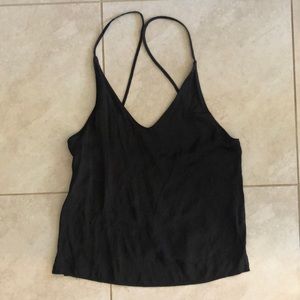 black slinky silk like tank